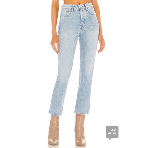 GRLFRND Karolina High Rise Straight Crop Jeans Ventura Blue - Picture 1 of 8